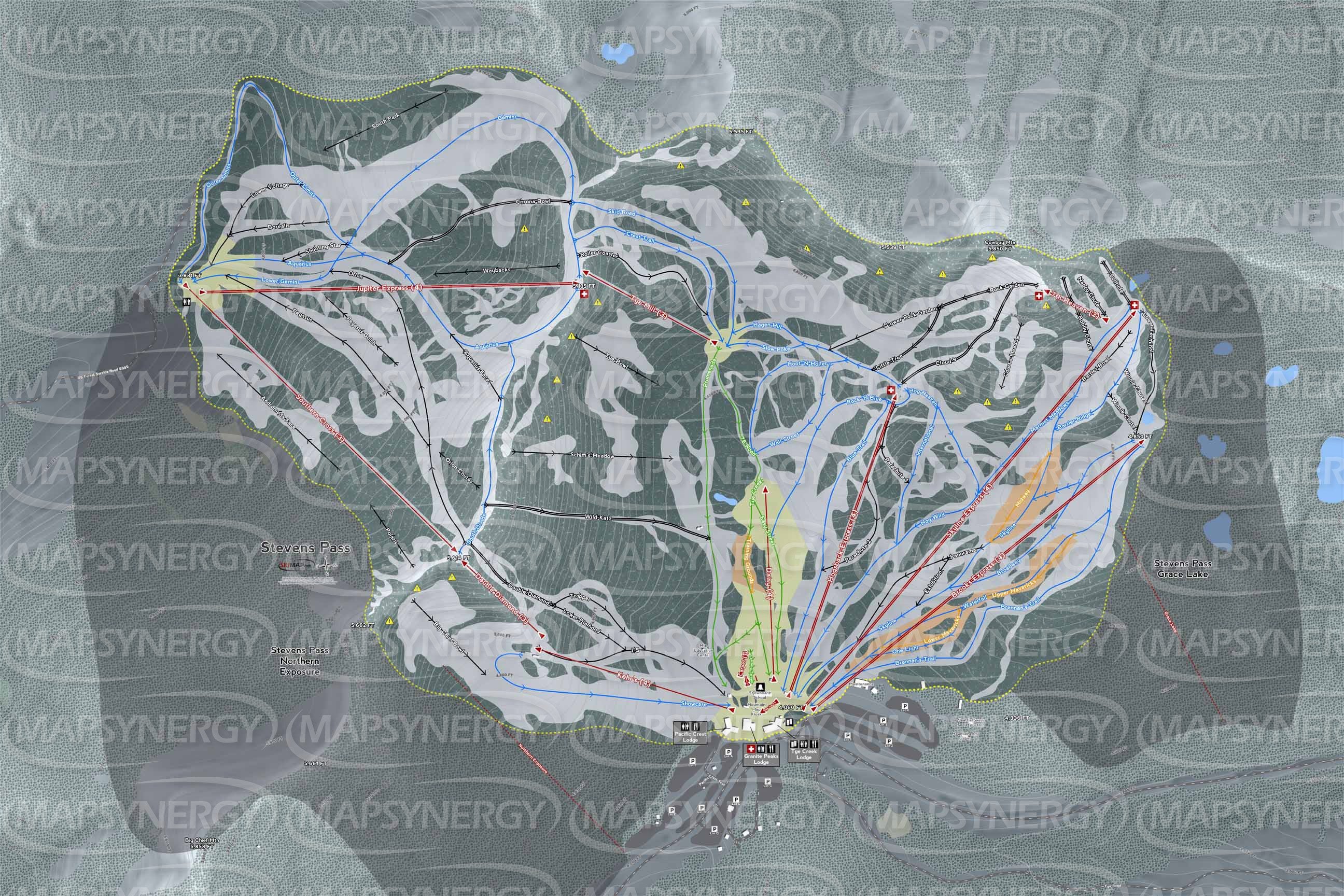 Stevens Pass trail map