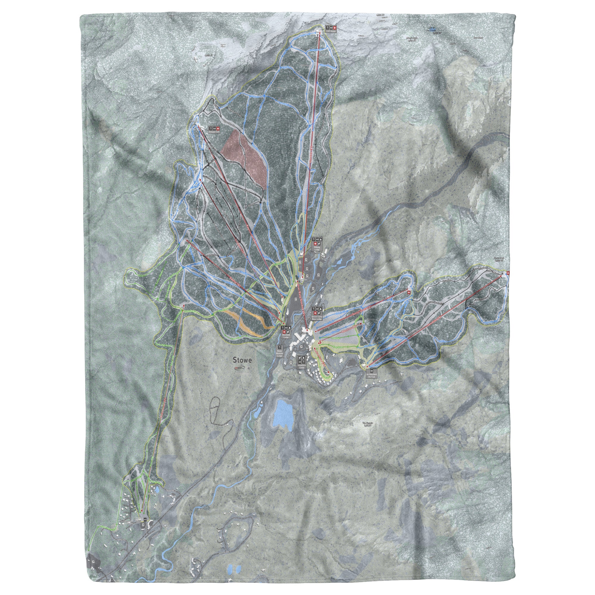 Stowe, Vermont Ski Resort Map Blanket