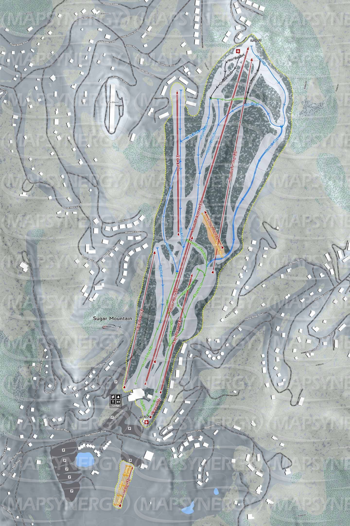 Sugar Mountain trail map