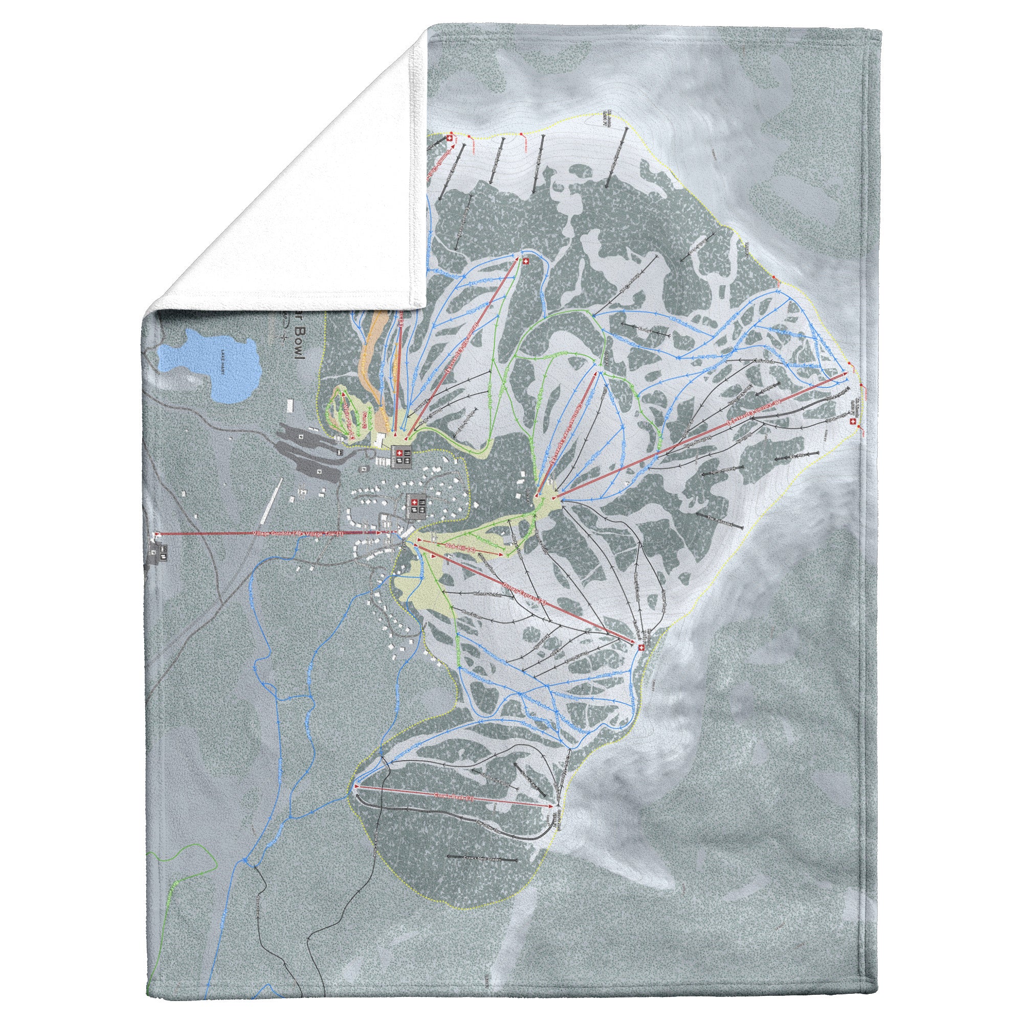 Sugar Bowl, California Ski Resort Map Blanket
