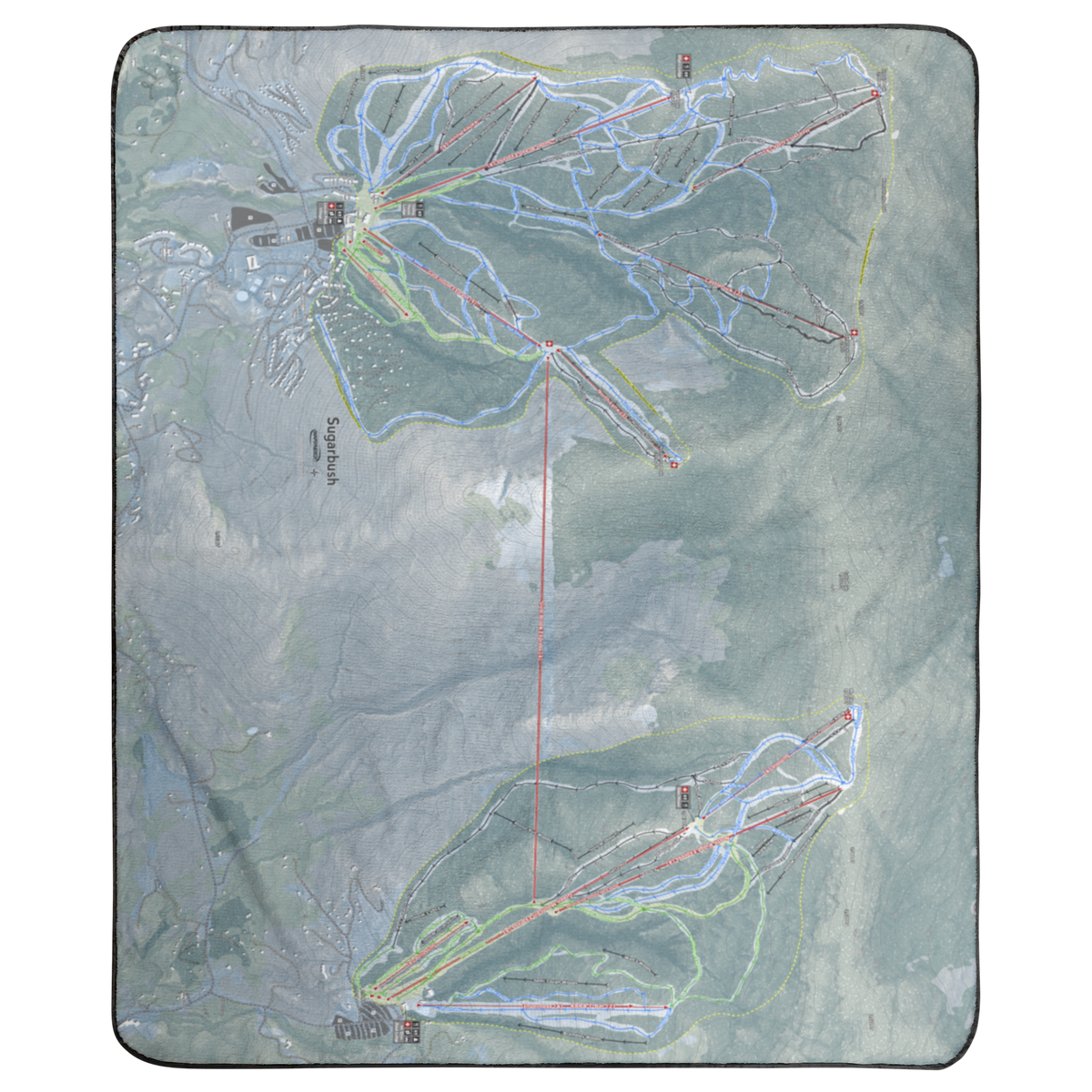 Sugarbush, Vermont Ski Resort Map Concert Blanket