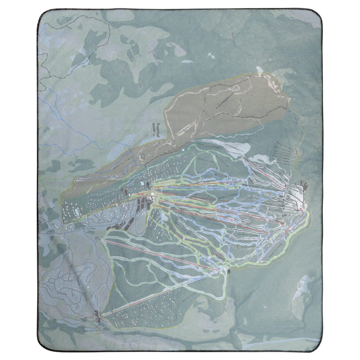 Sugarloaf, Maine Ski Resort Map Concert Blanket