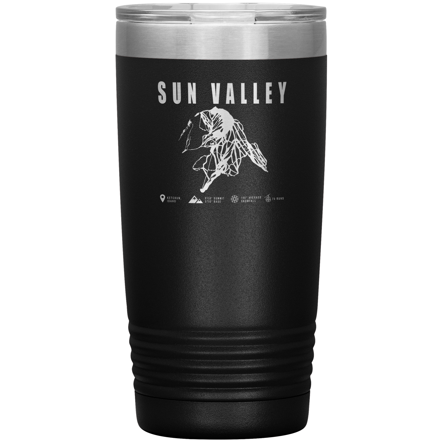 Sun Valley Idaho Ski Trail Map 20oz Tumbler