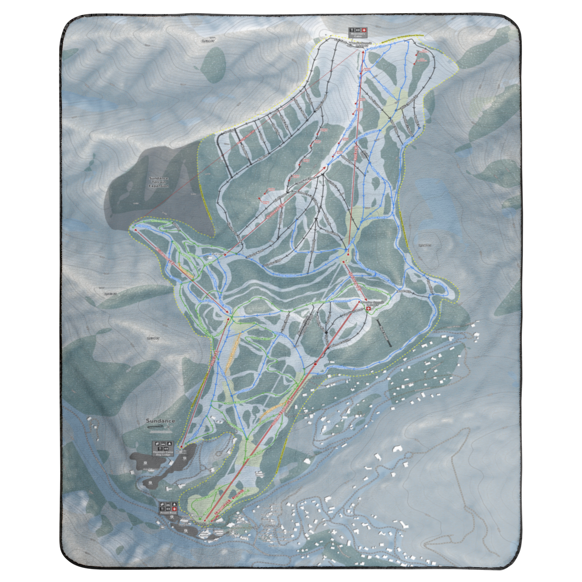 Sundance, Utah Ski Resort Map Concert Blanket