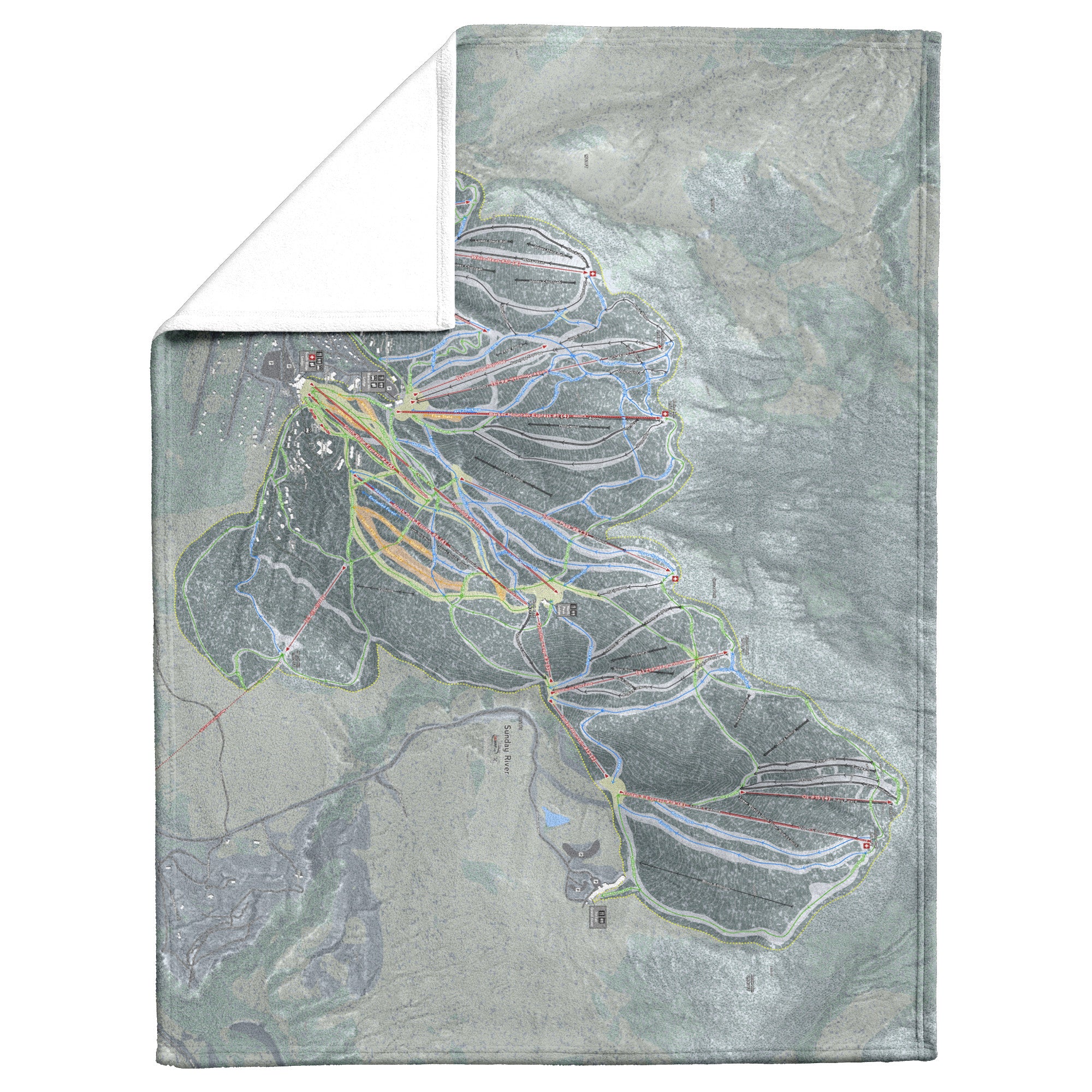 Sunday River, Maine Ski Resort Map Blanket