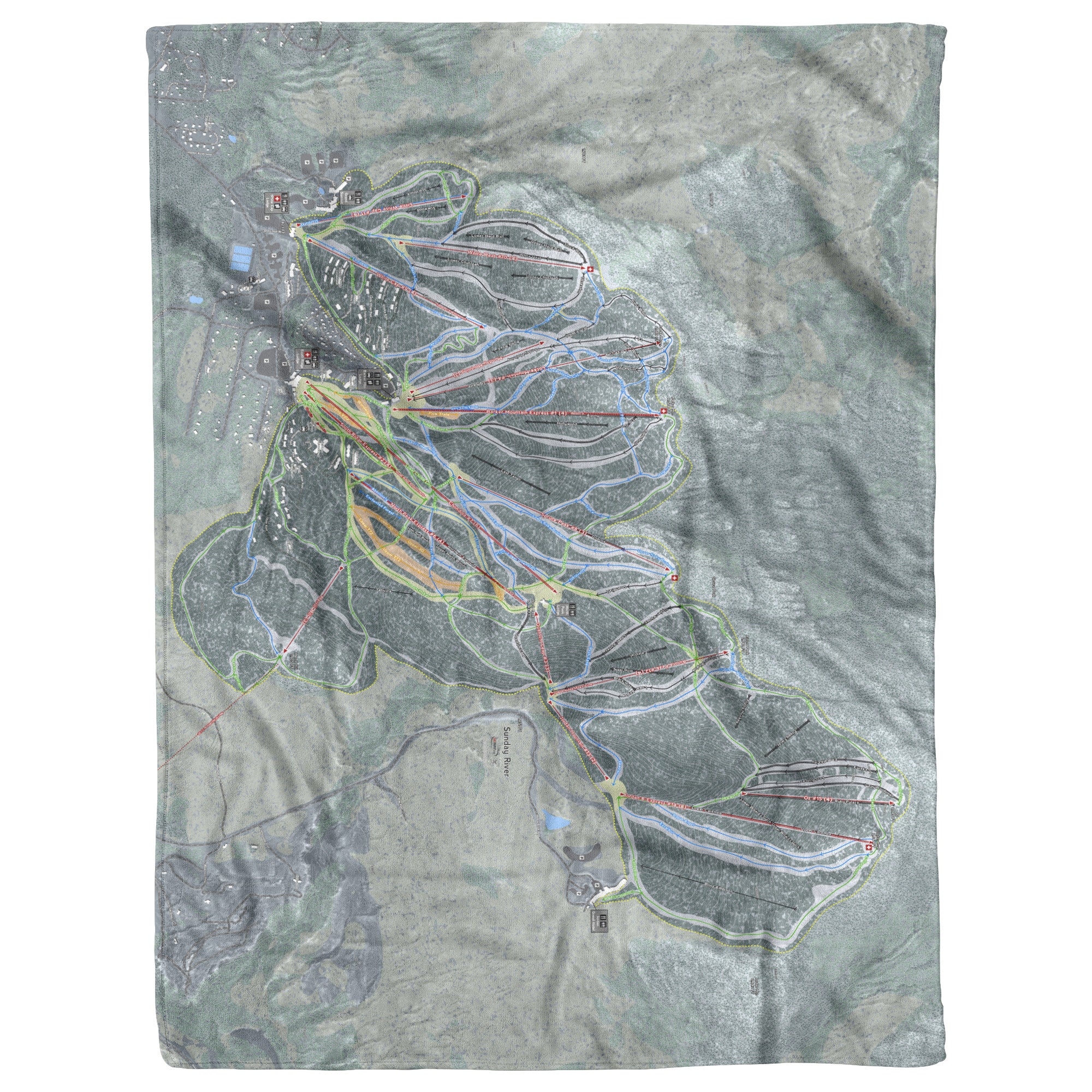 Sunday River, Maine Ski Resort Map Blanket