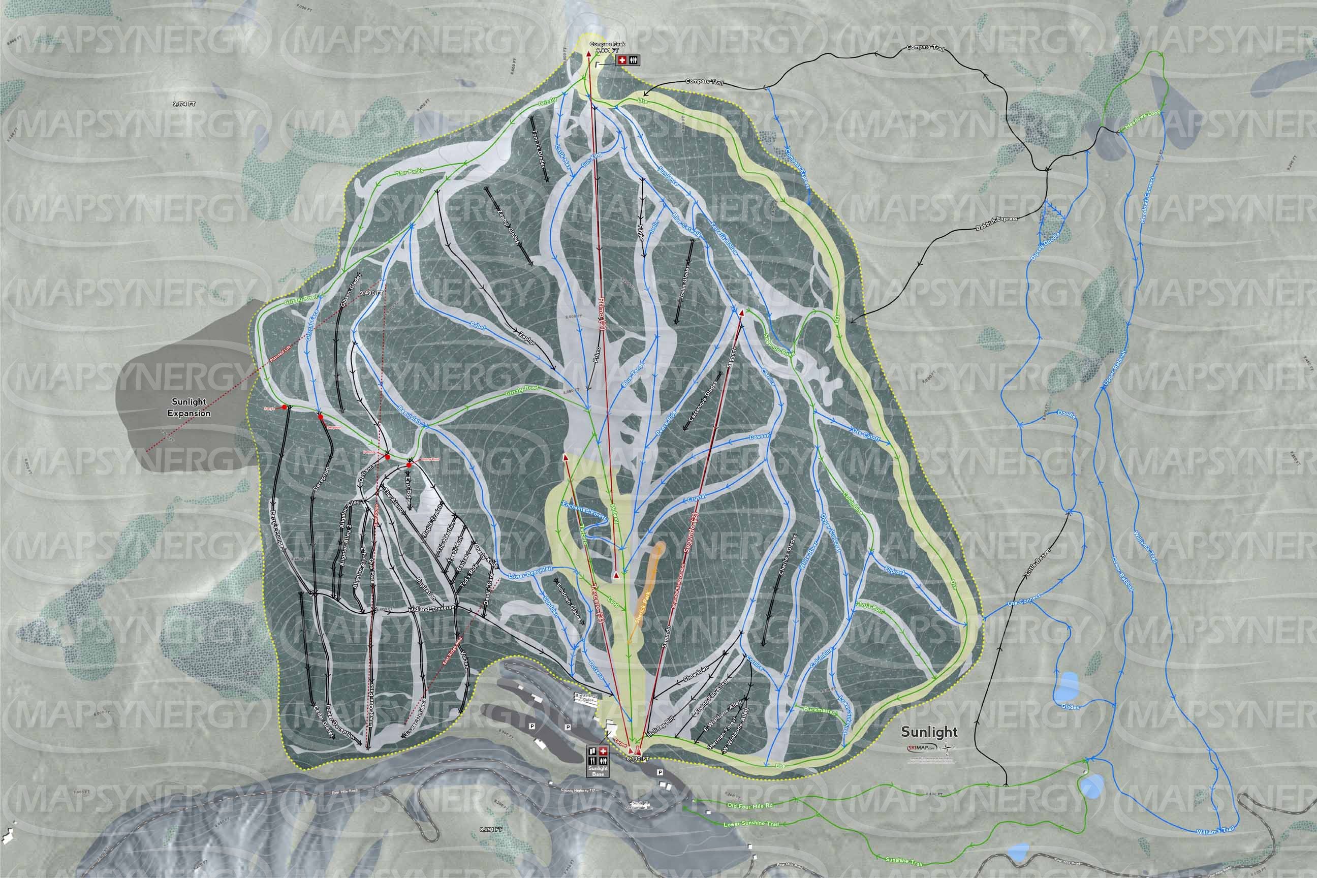 Sunlight trail map