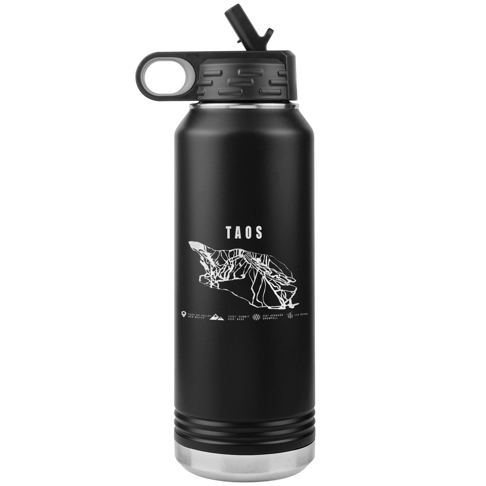 Taos, New Mexico Ski Trail Map 32oz Water Bottle Tumbler
