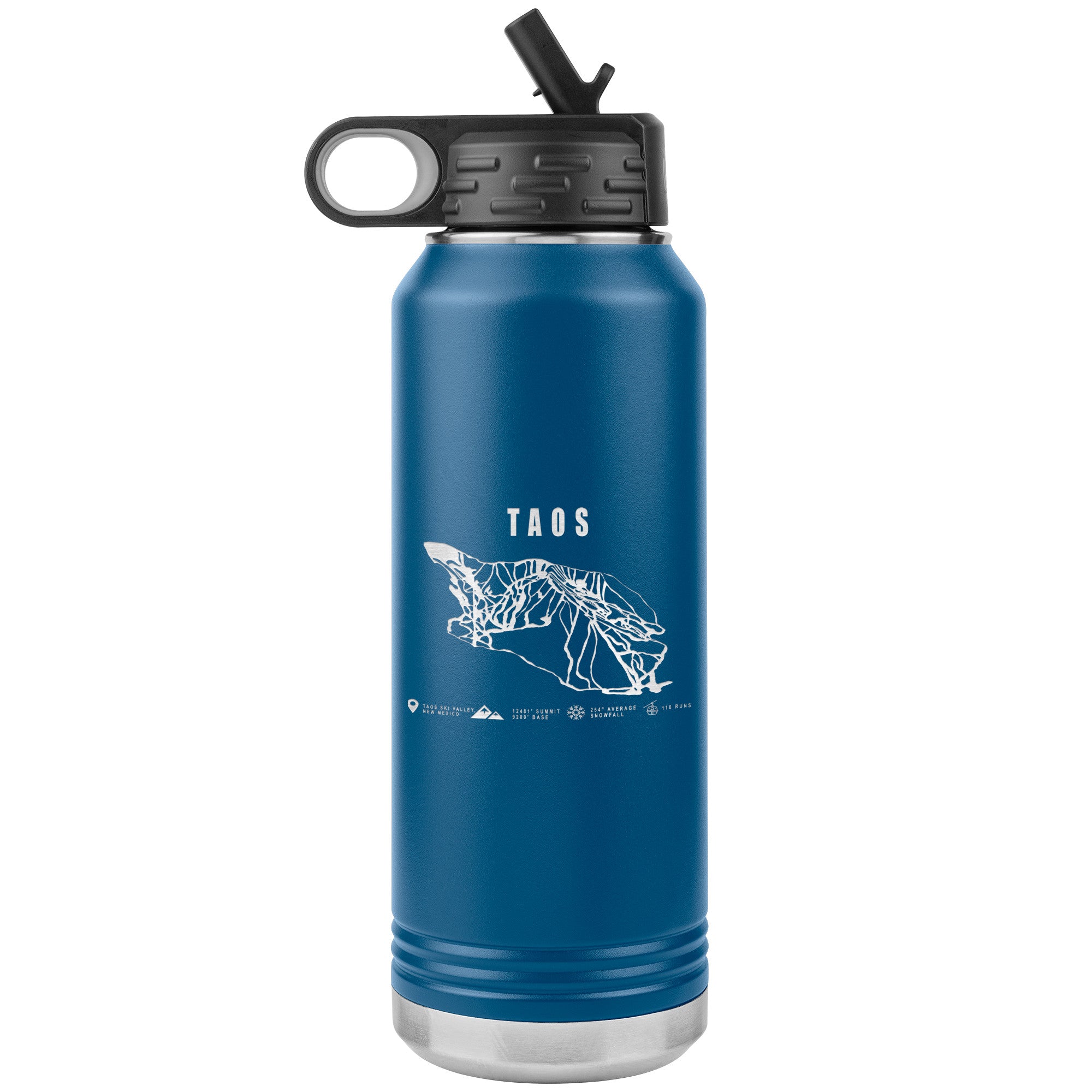 Taos, New Mexico Ski Trail Map 32oz Water Bottle Tumbler