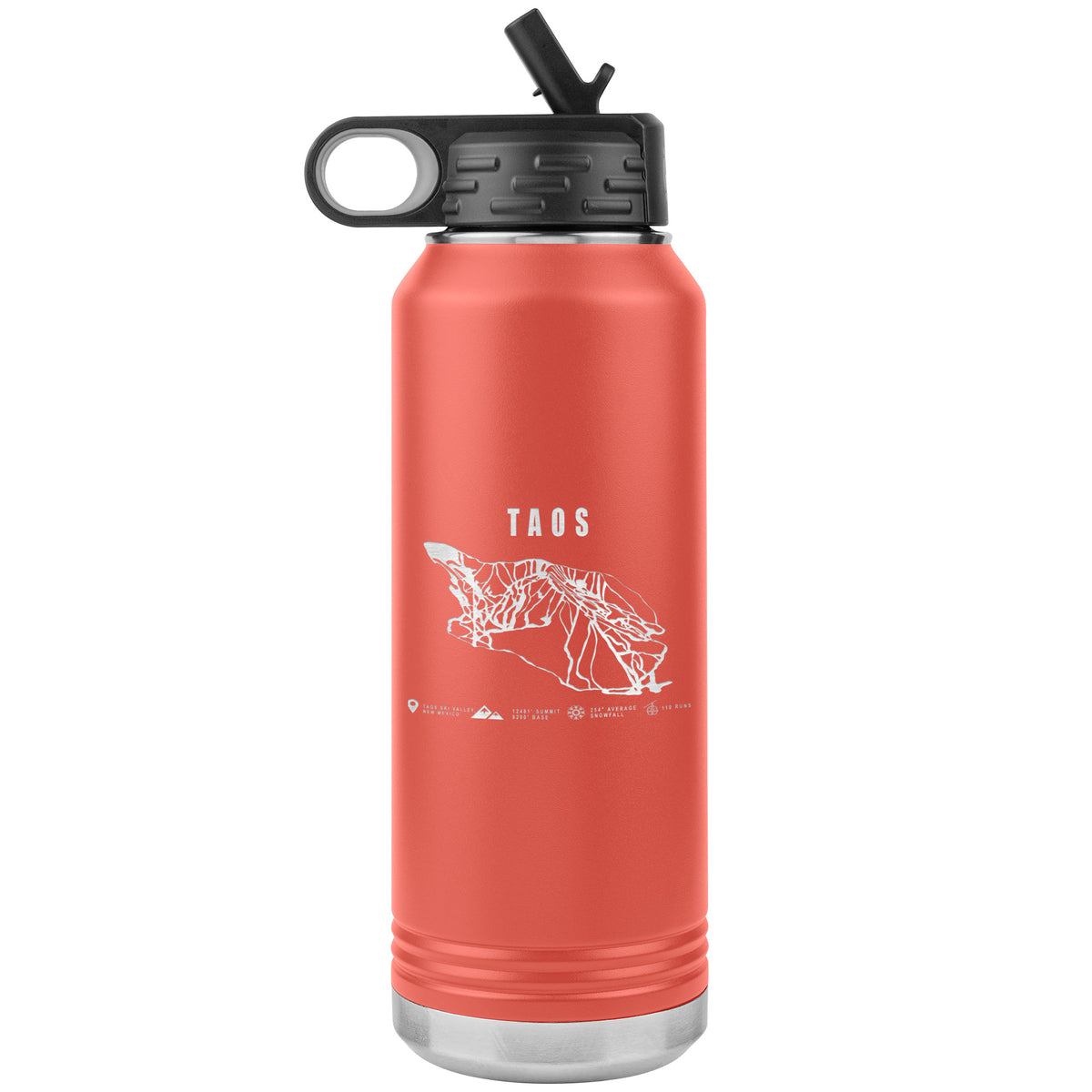 Taos, New Mexico Ski Trail Map 32oz Water Bottle Tumbler