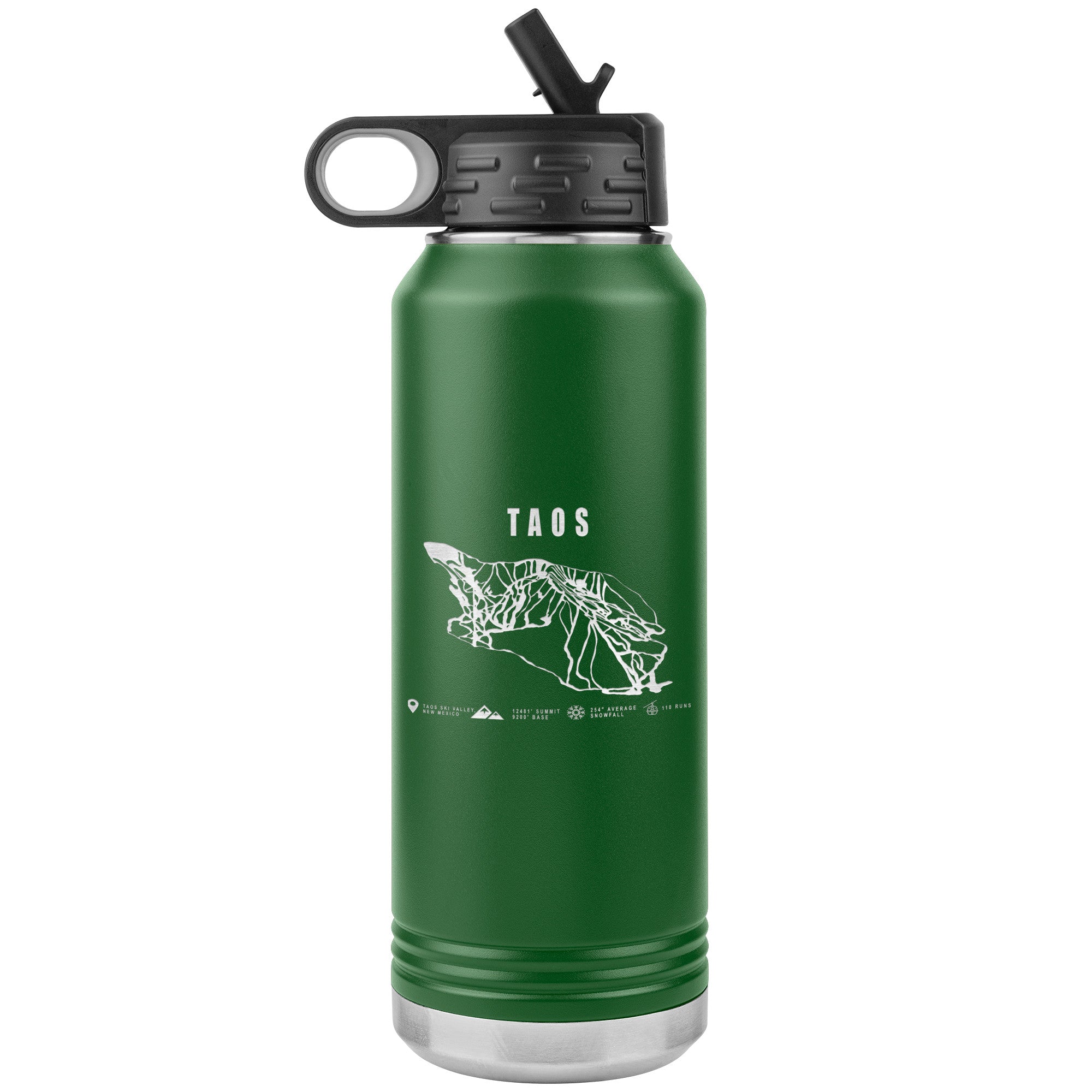 Taos, New Mexico Ski Trail Map 32oz Water Bottle Tumbler