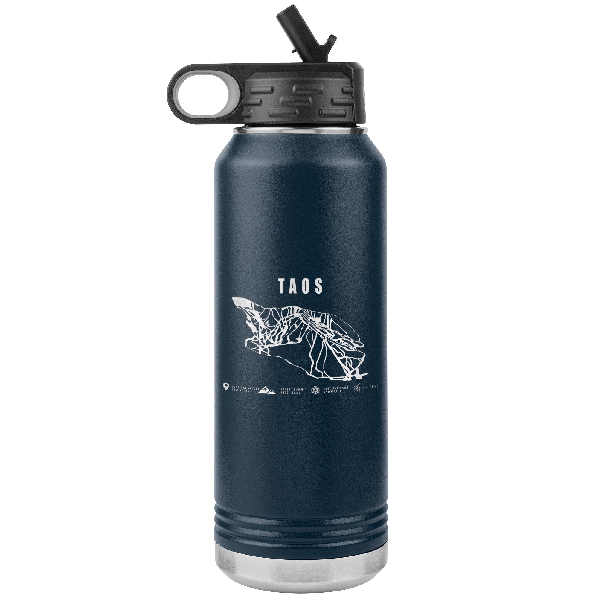 Taos, New Mexico Ski Trail Map 32oz Water Bottle Tumbler