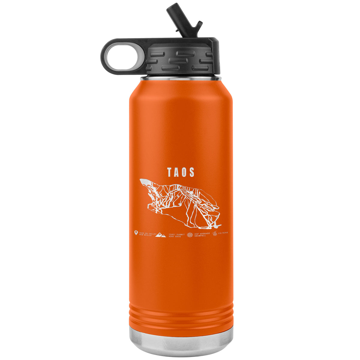Taos, New Mexico Ski Trail Map 32oz Water Bottle Tumbler