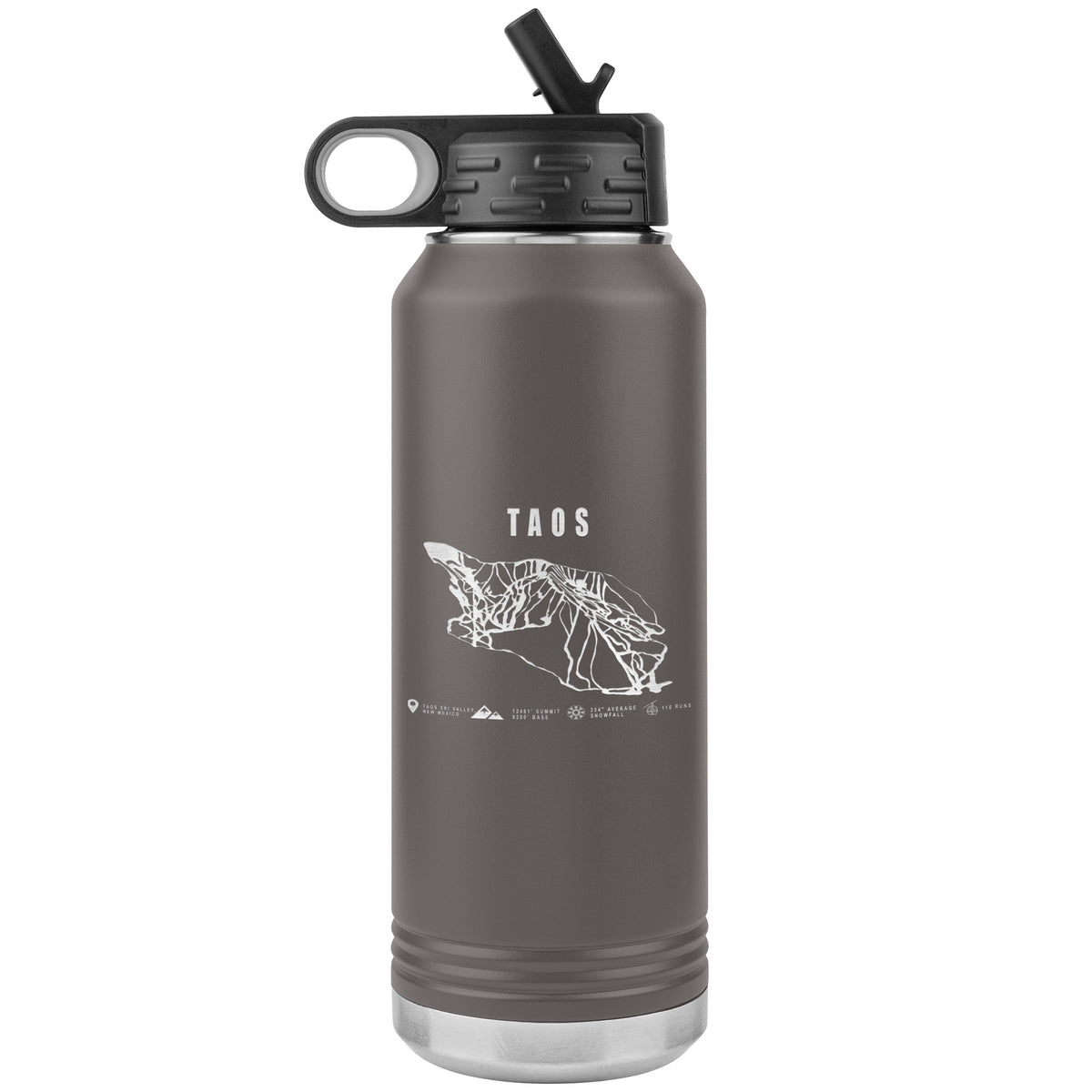 Taos, New Mexico Ski Trail Map 32oz Water Bottle Tumbler