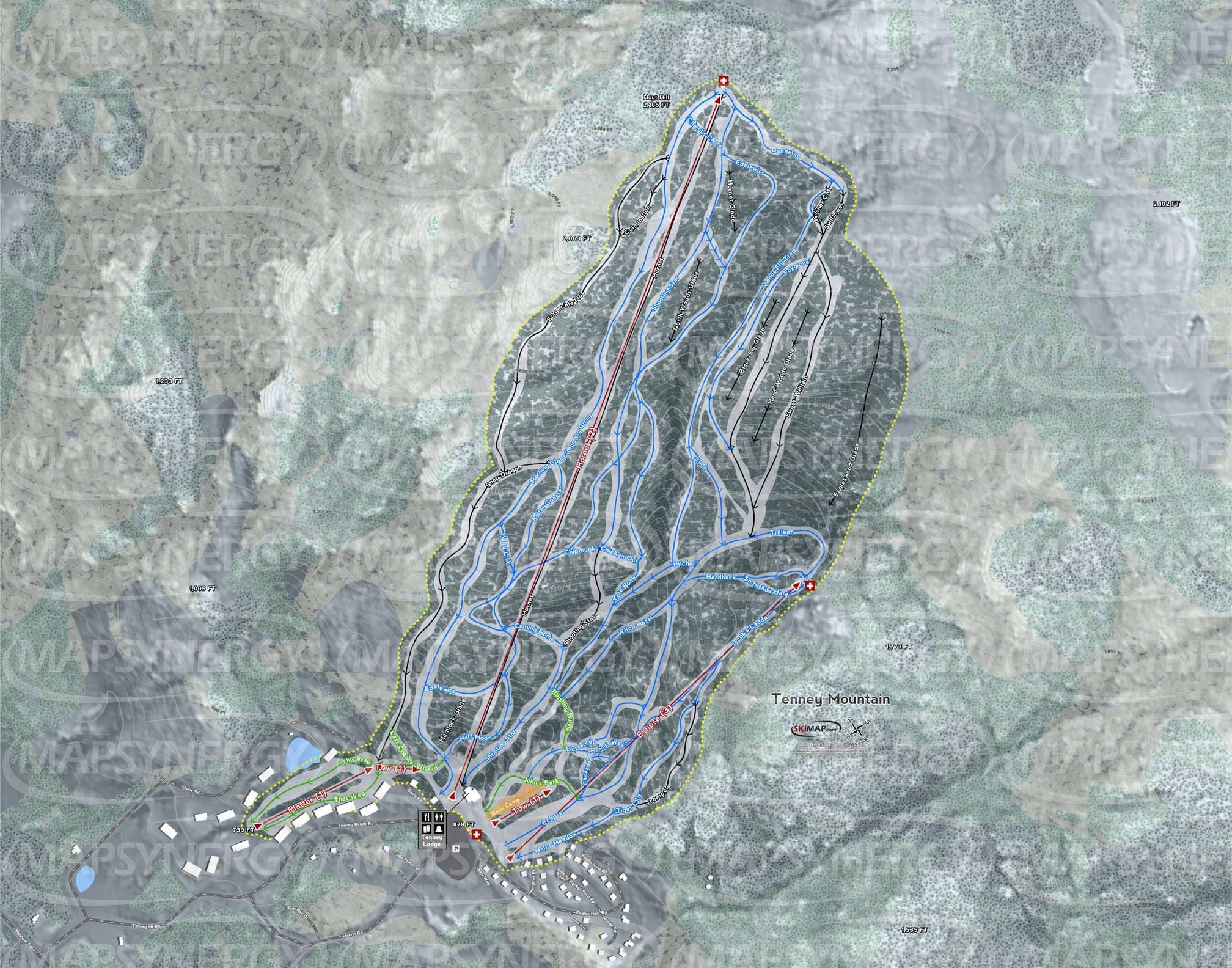 Tenney Mountain trail map