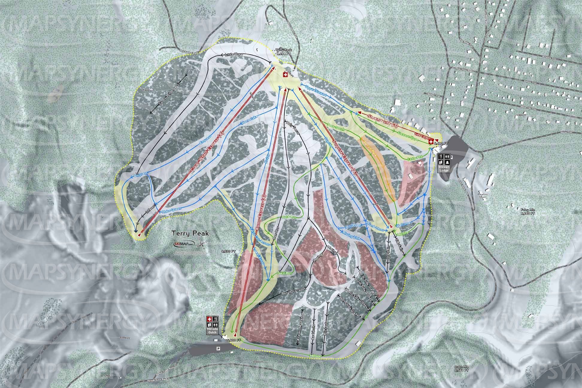 Terry Peak trail map