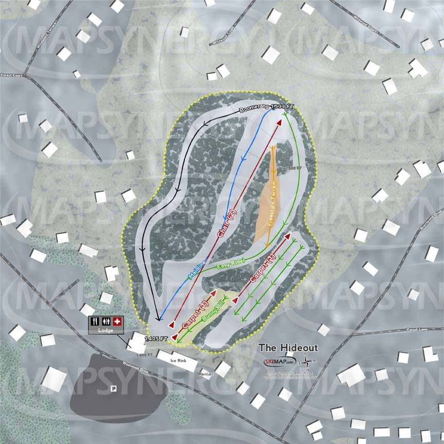 The Hideout trail map