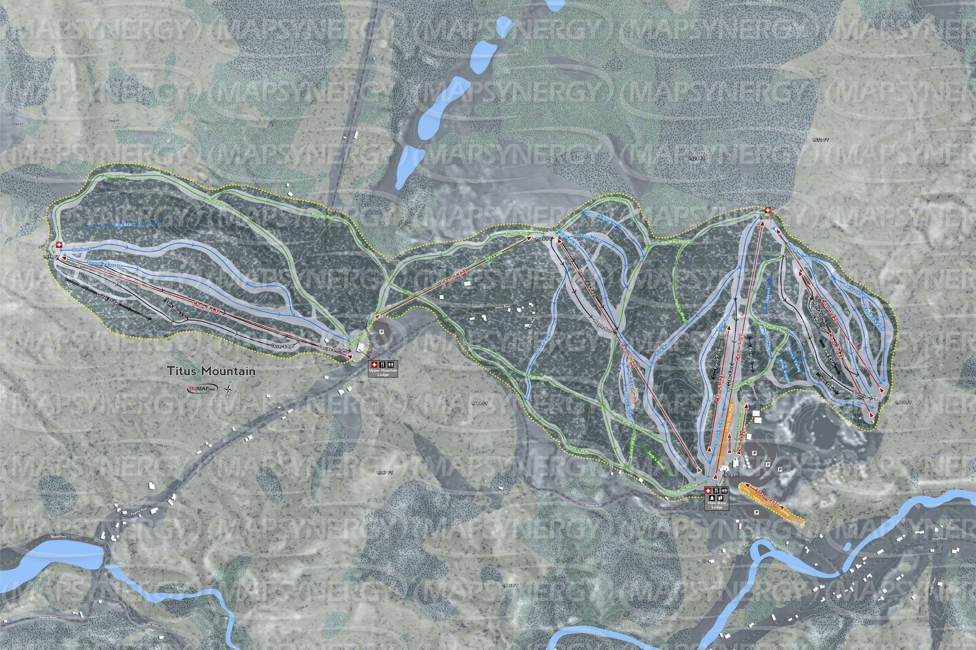 Titus Mountain trail map