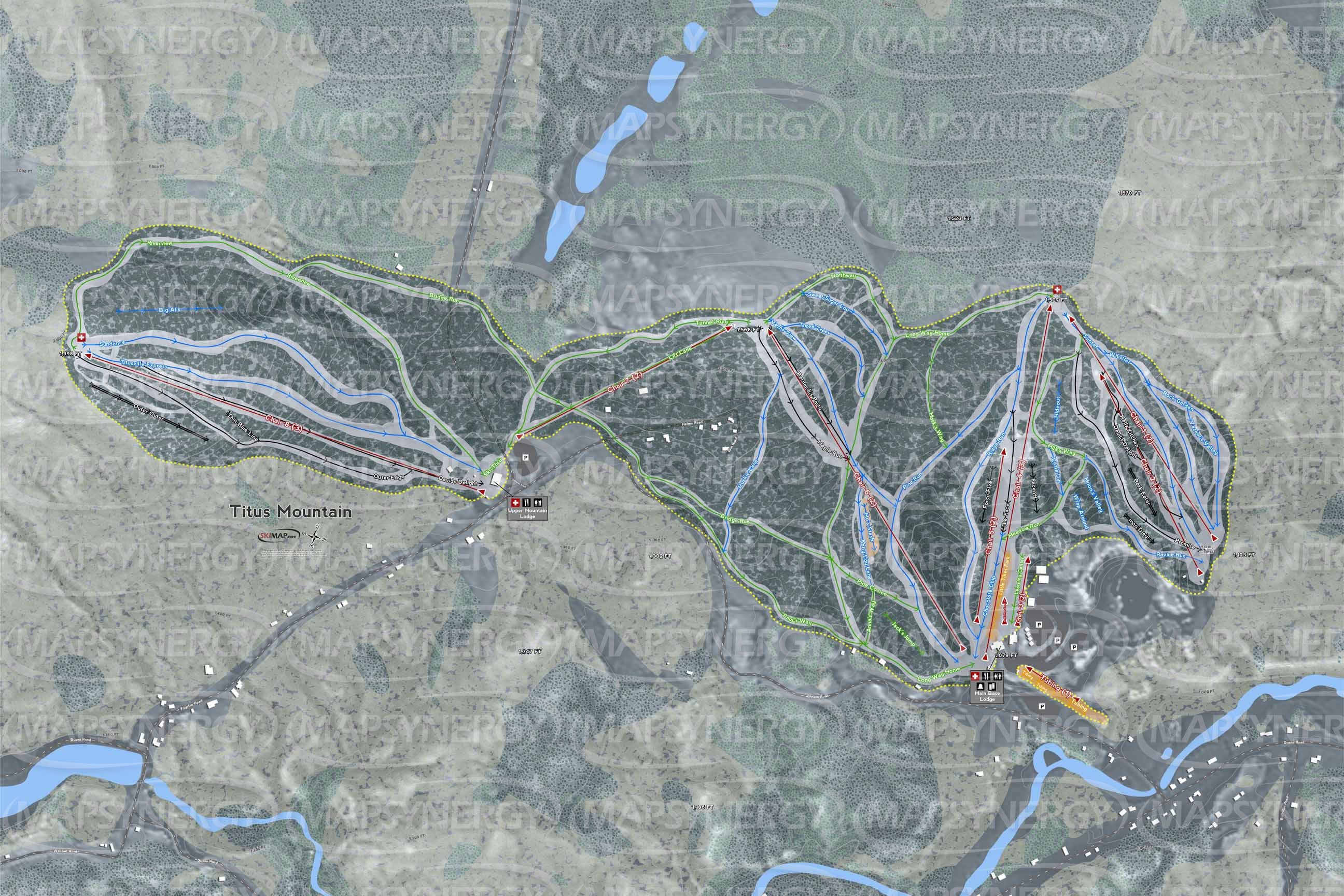 Titus Mountain trail map