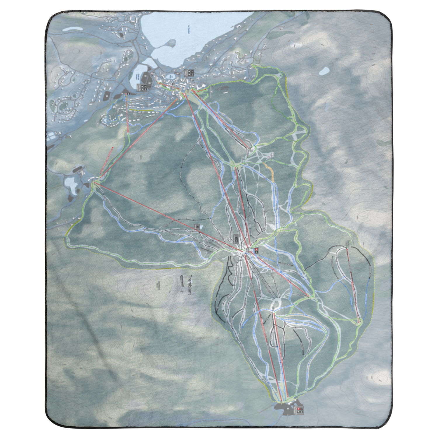 Tremblant, Quebec Ski Resort Map Concert Blanket