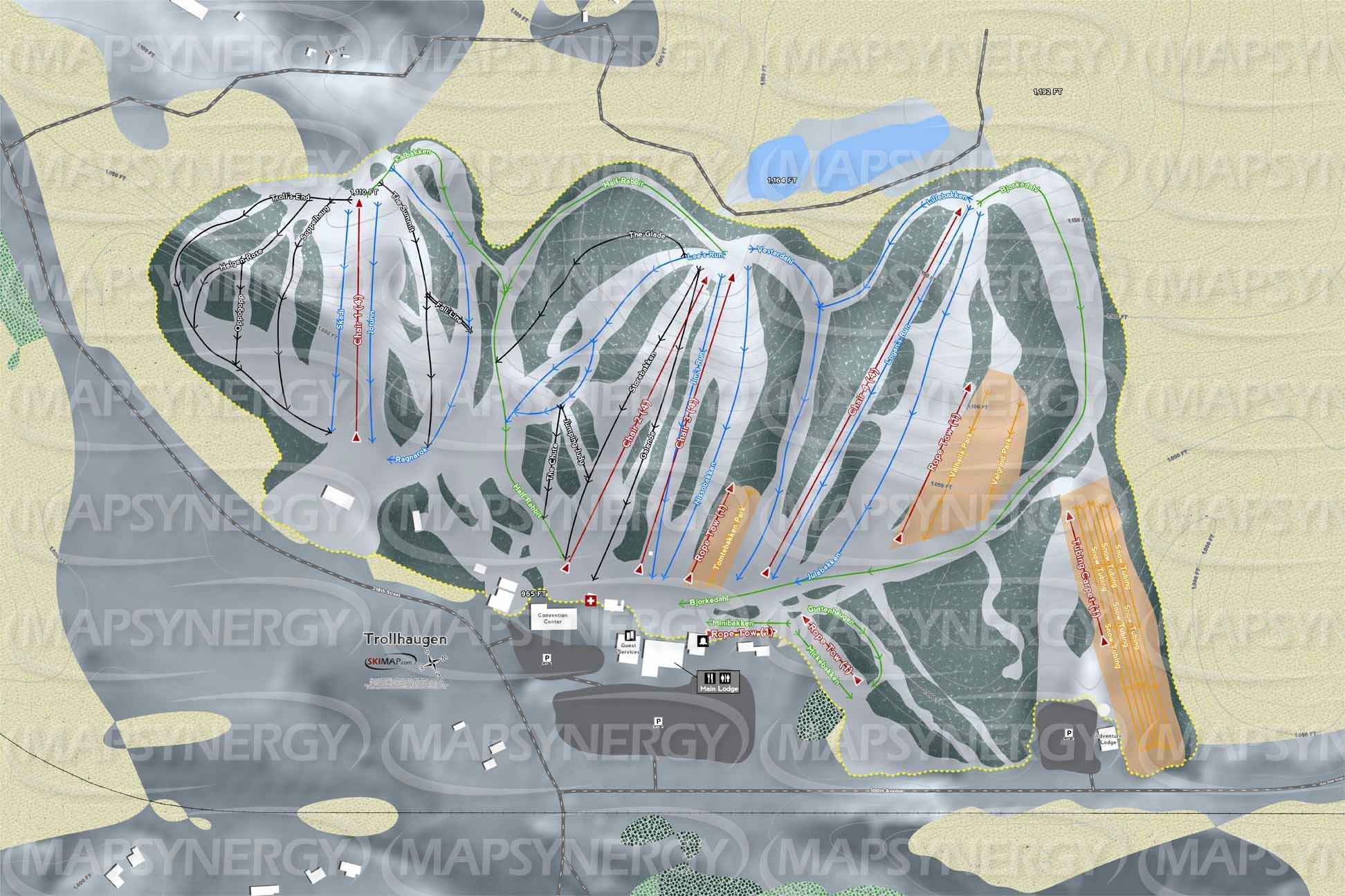 Trollhaugen trail map