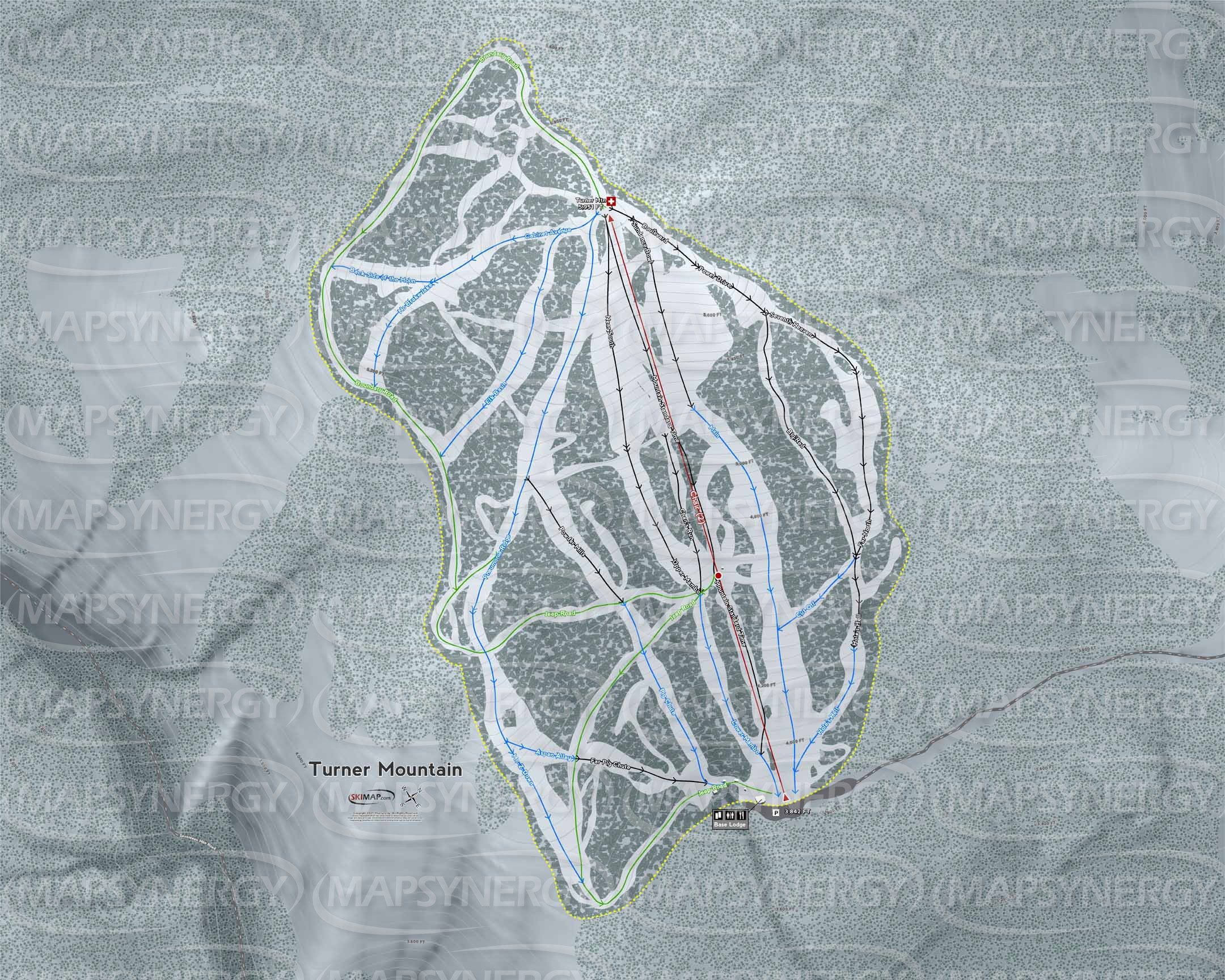 Turner Mountain trail map