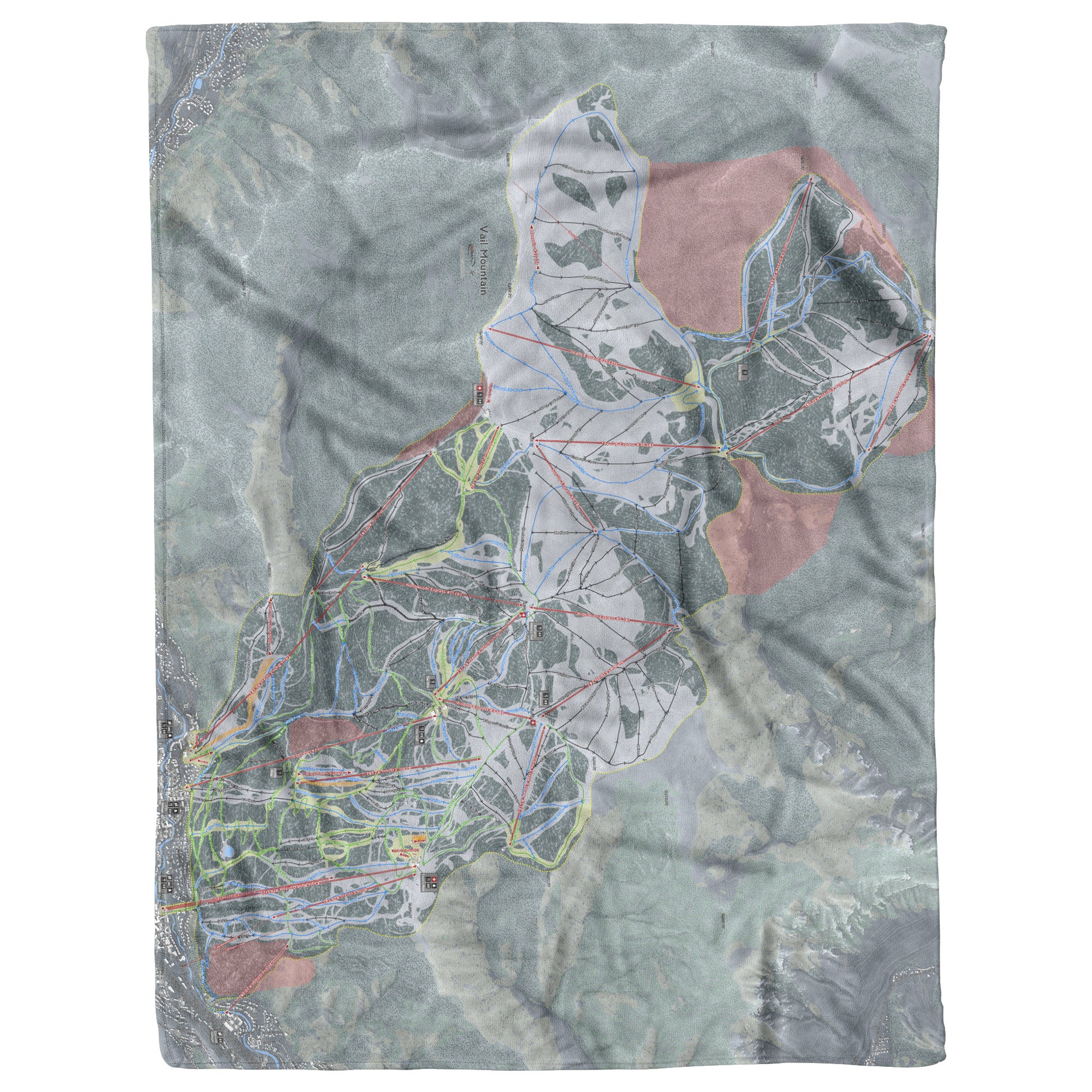 Vail, Colorado Ski Resort Map Blanket