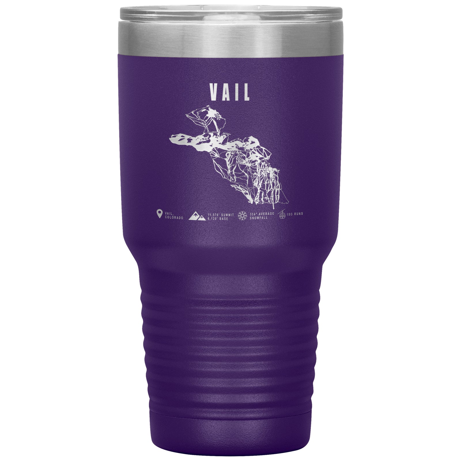 Vail Colorado Ski Trail Map 30oz Tumbler