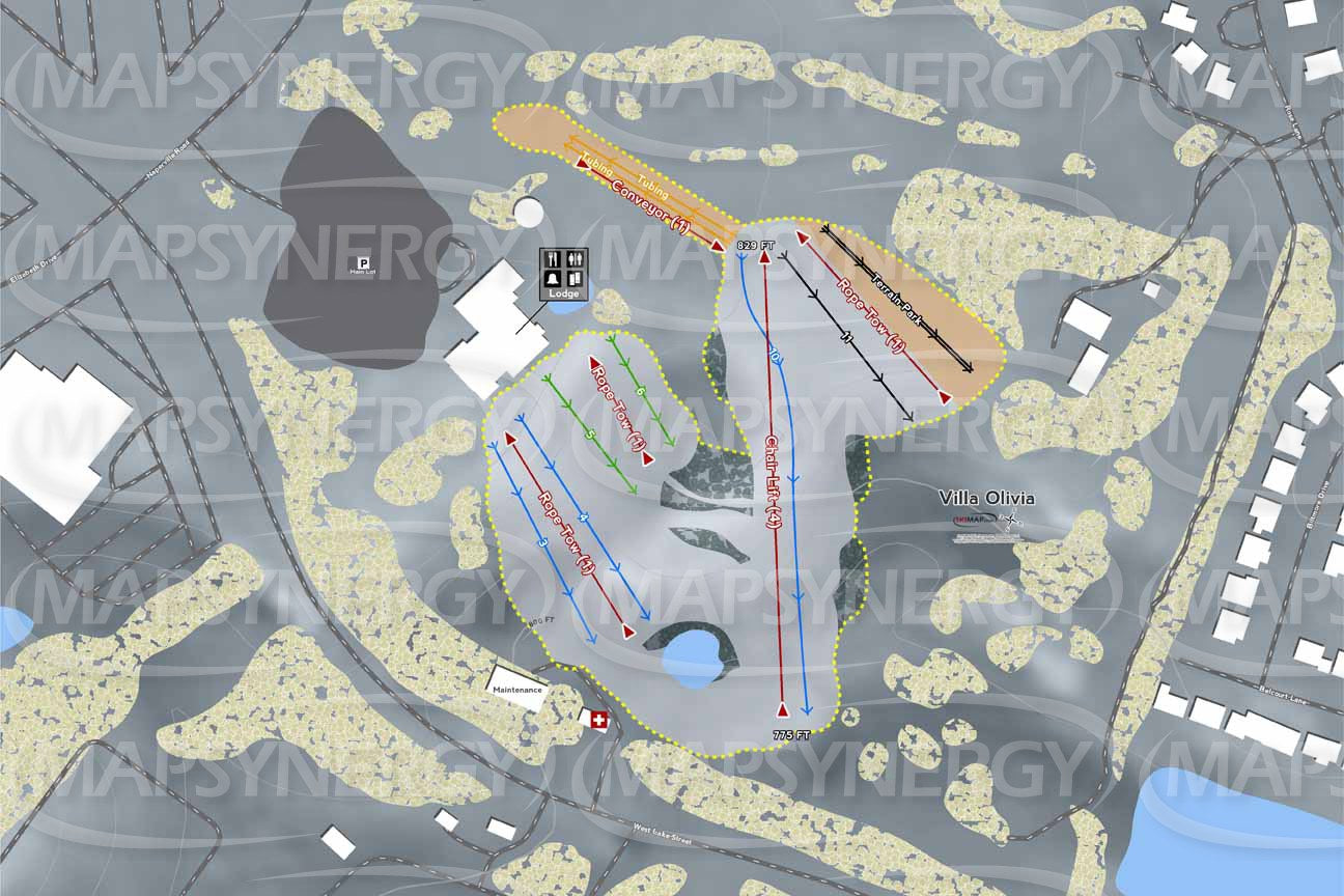 Villa Olivia trail map