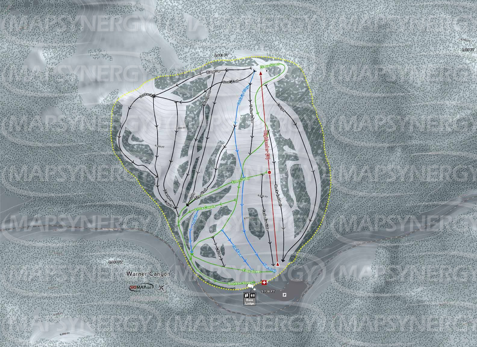 Warner Canyon trail map