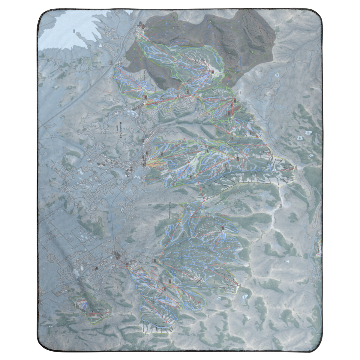 Wasatch Back, Utah Ski Resort Map Concert Blanket
