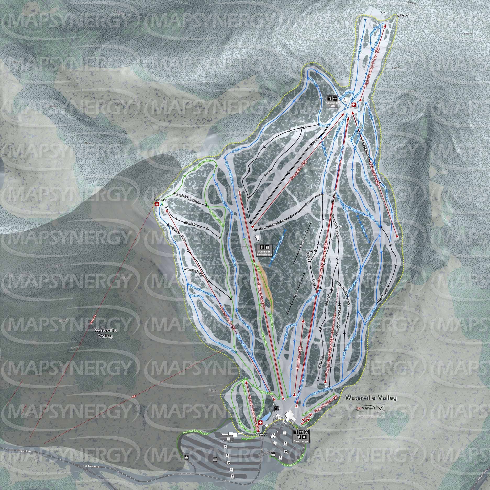 Waterville Valley trail map