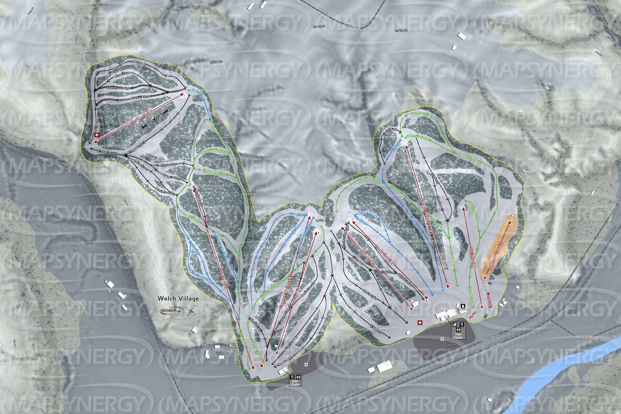 Welch Village trail map