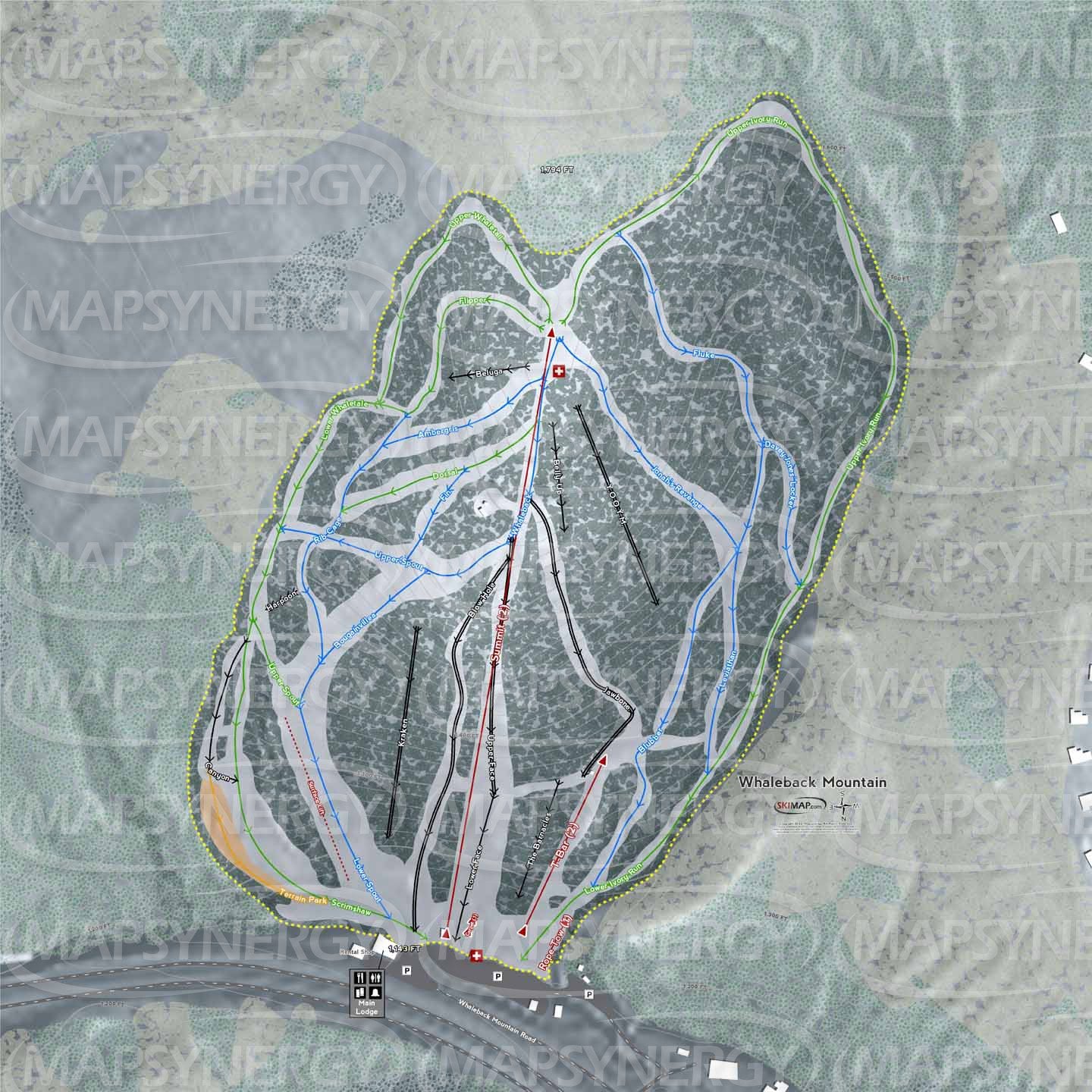 Whaleback Mountain trail map