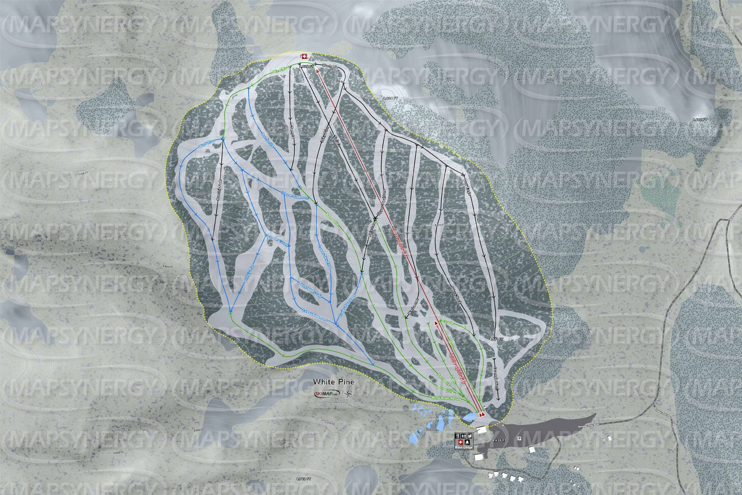 White Pine trail map