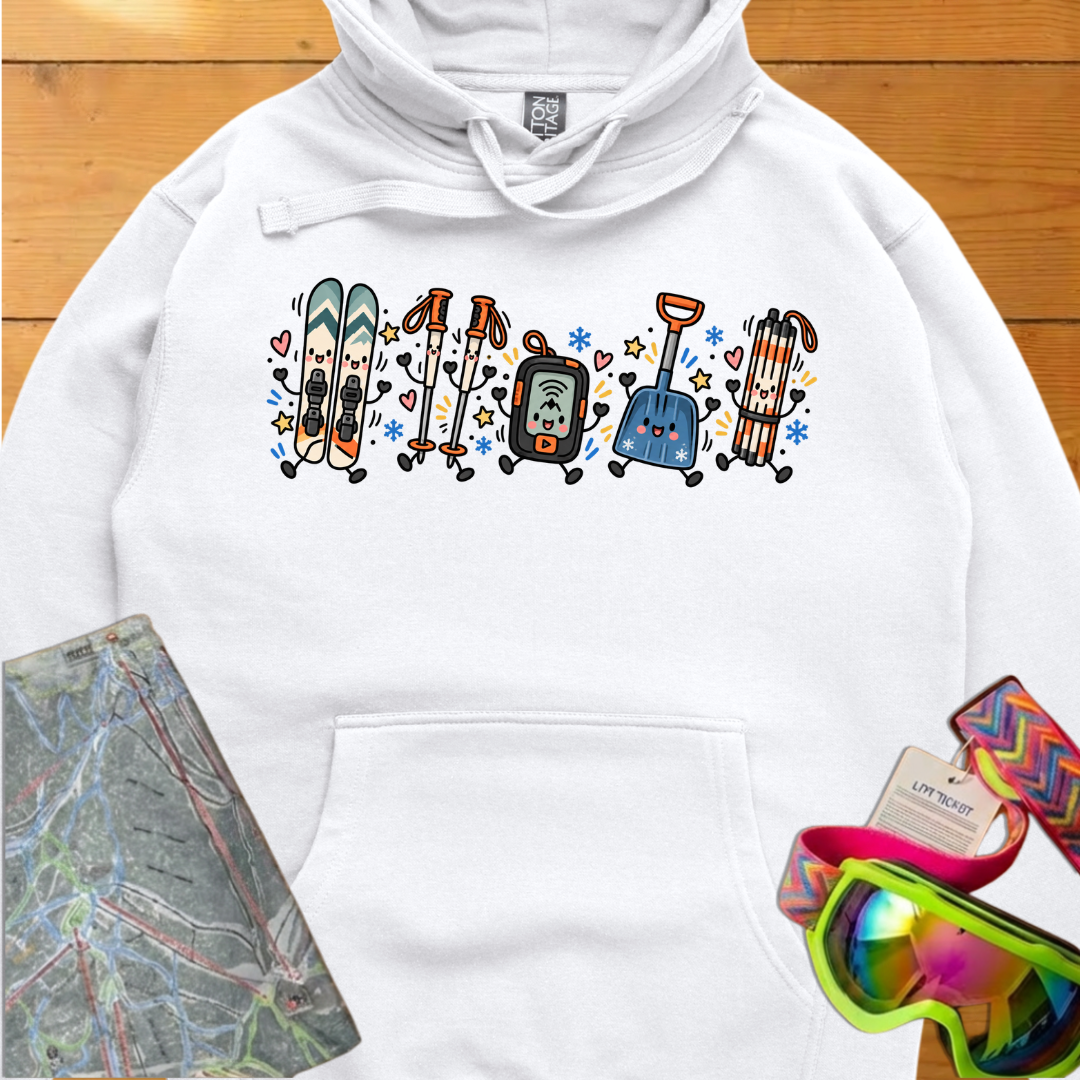 Backcountry Skiing Graphic Hoodie – Cute Ski Gear Adventure