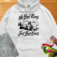 No Bad Runs Just Bad Knees Snowboard Hoodie