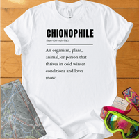 Chionophile T-Shirt – Snow Lover Definition Graphic Tee for Ski & Winter Lovers