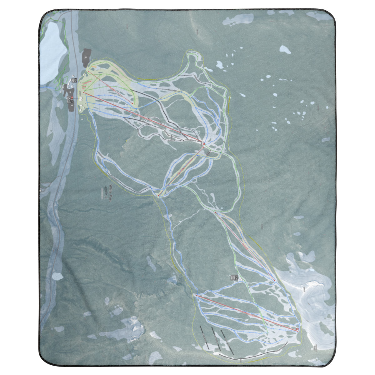 White Pass, Washington Ski Resort Map Concert Blanket