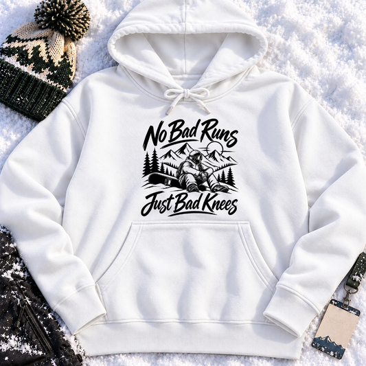 No Bad Runs Just Bad Knees Snowboard – Hoodie