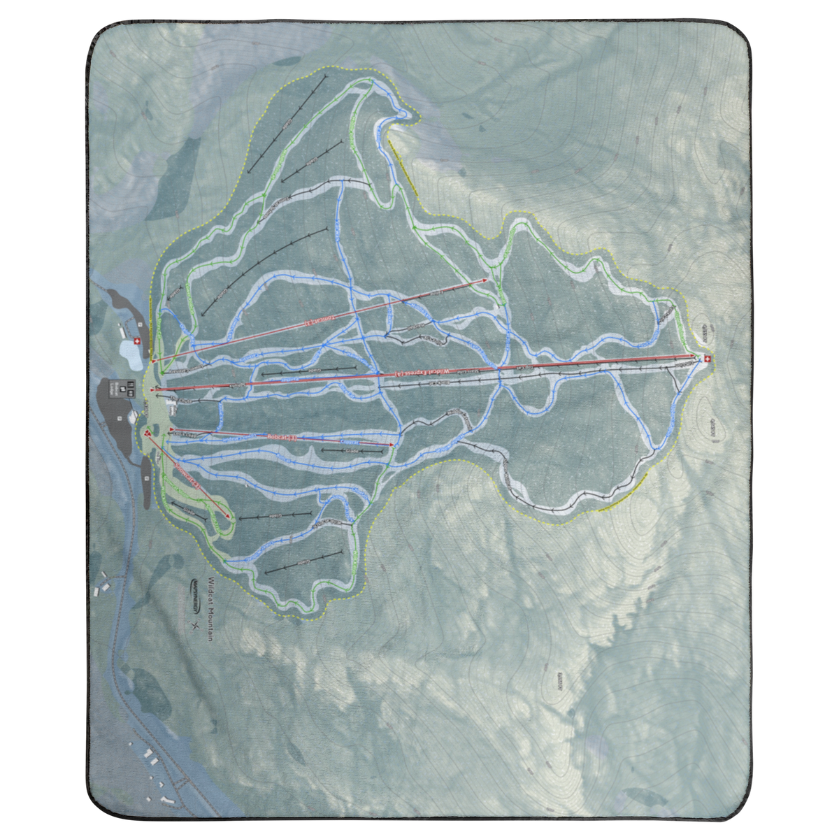 Wildcat Mountain, New Hampshire Ski Resort Map Concert Blanket