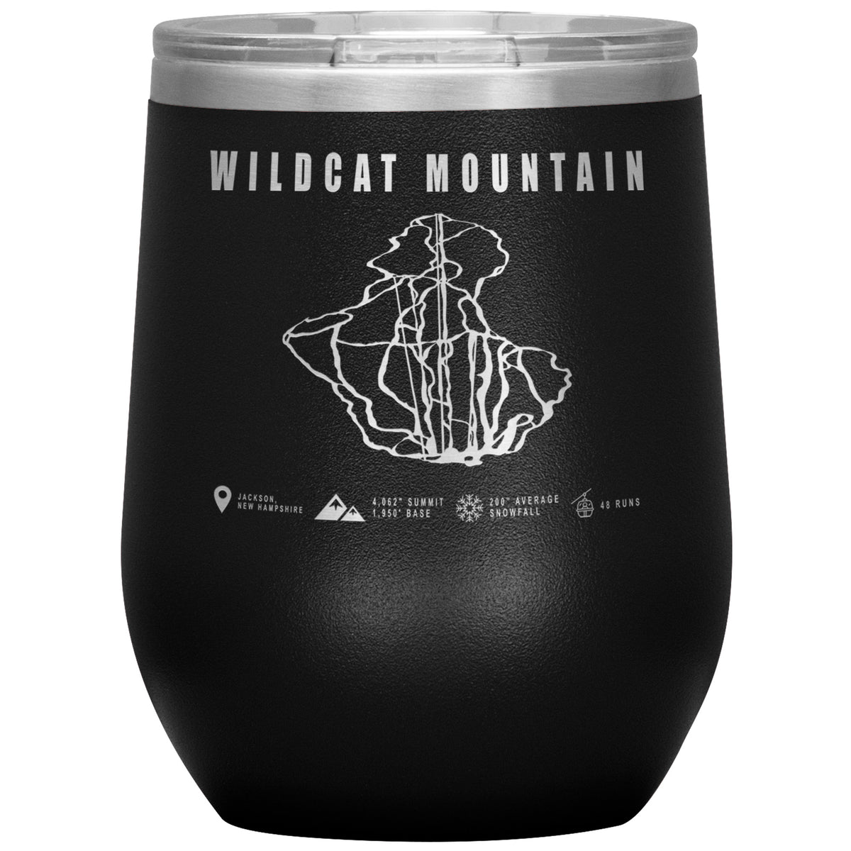 Wildcat Mountain, New Hampshire Ski Trail Map Wine 12oz Tumbler