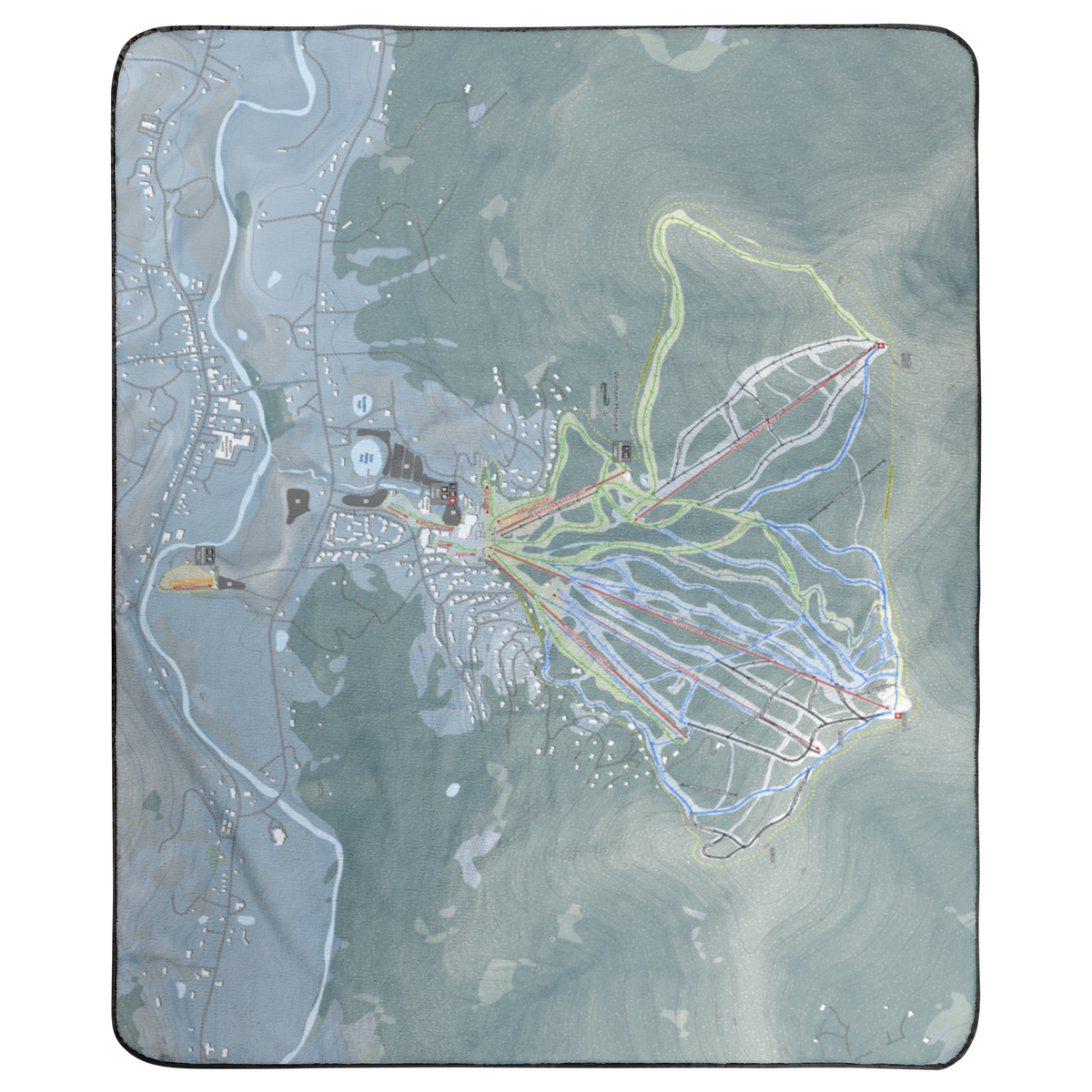 Windham Mountain, New York Ski Resort Map Concert Blanket