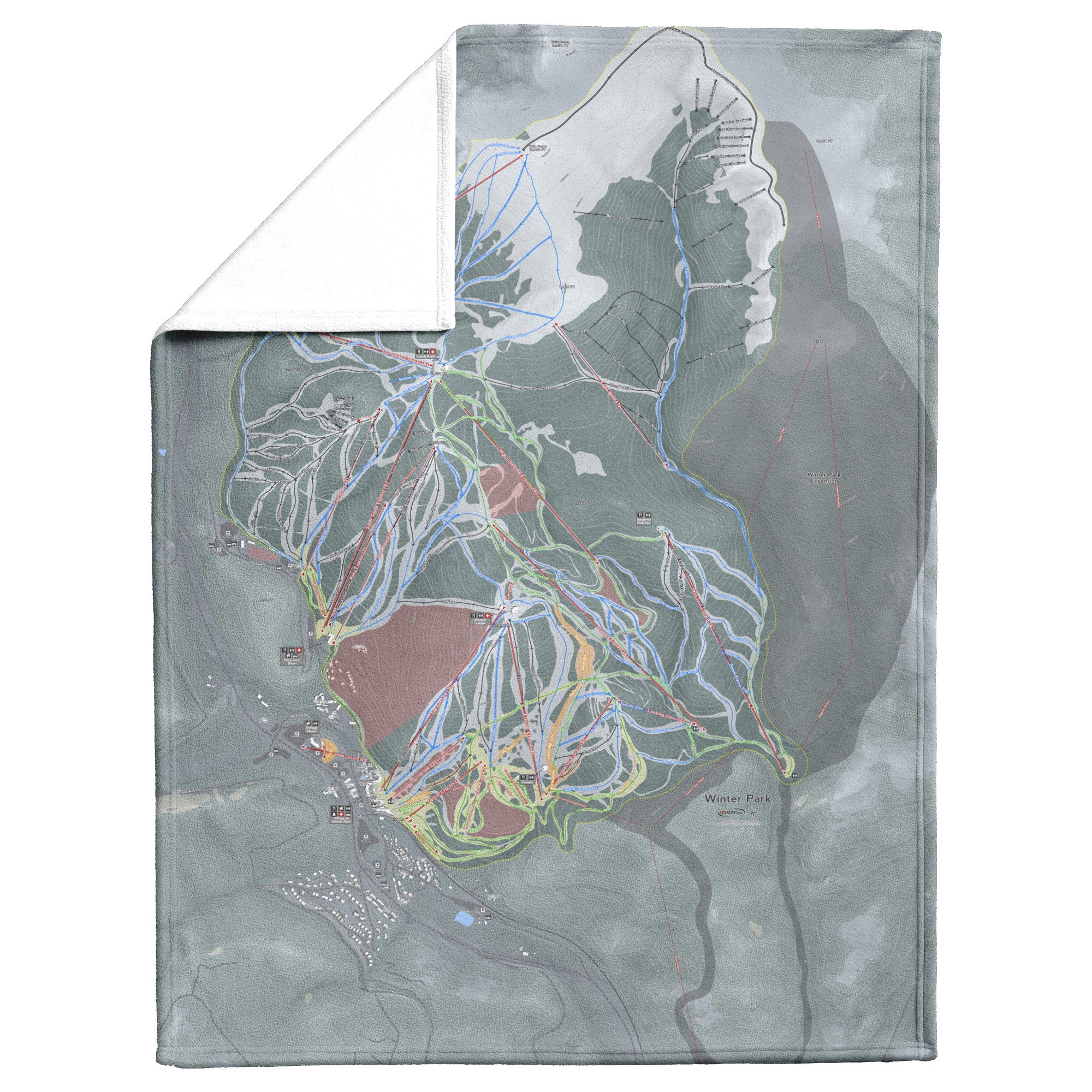 Winter Park, Colorado Ski Resort Map Blanket