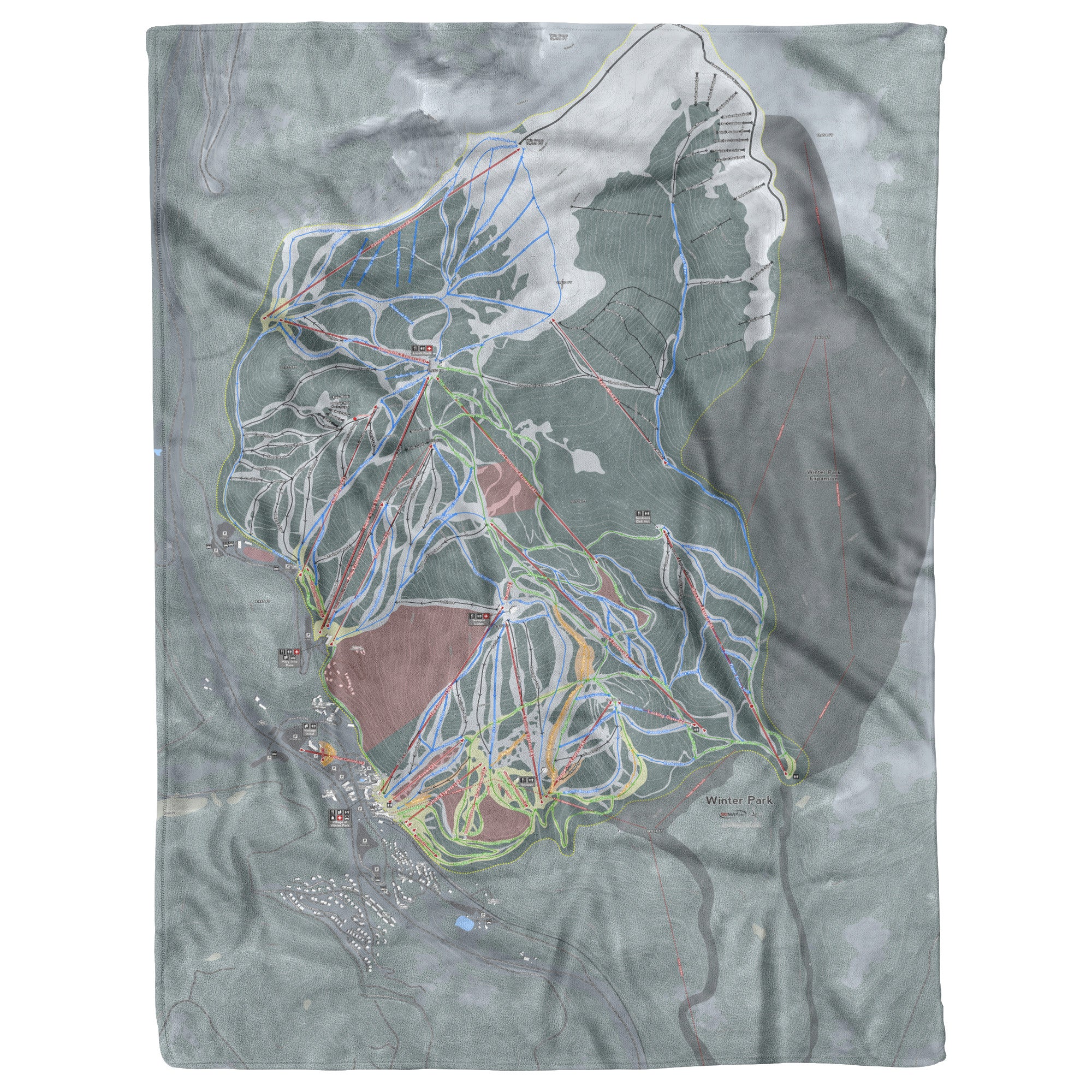 Winter Park, Colorado Ski Resort Map Blanket