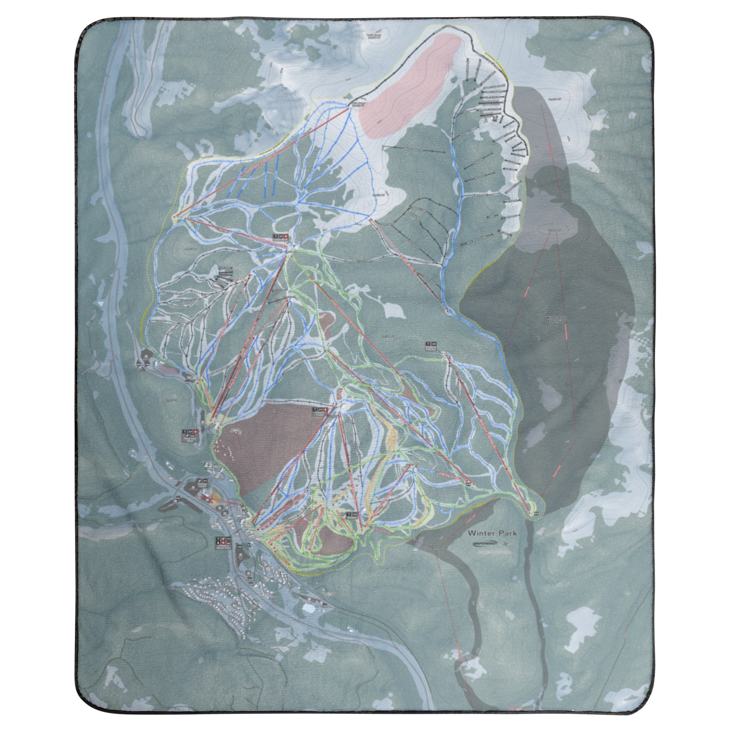 Winter Park, Colorado Ski Resort Map Concert Blanket