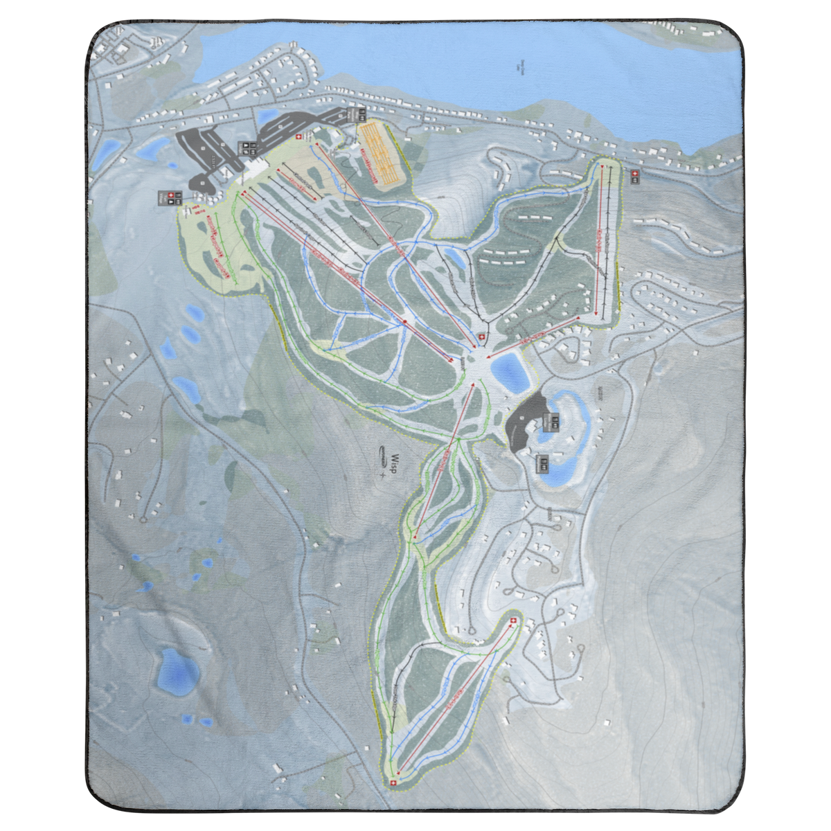 Wisp, Maryland Ski Resort Map Concert Blanket