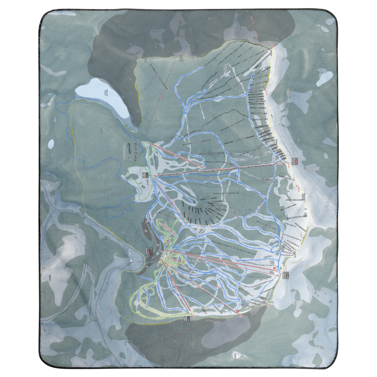 Wolf Creek, Colorado Ski Resort Map Concert Blanket