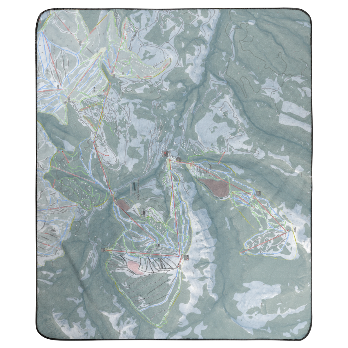 Yellowstone Club, Montana Ski Resort Map Concert Blanket