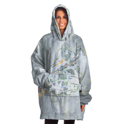 Magic Mountain, Idaho Ski Trail Map Snug Hoodie - Powderaddicts
